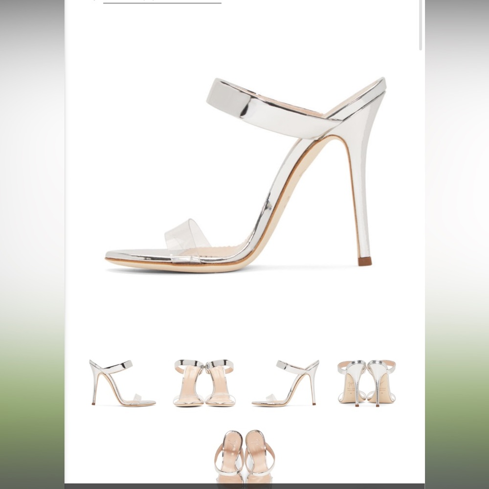 Giuseppe Zanotti Shiny Silver Heels - Picture 9 of 10
